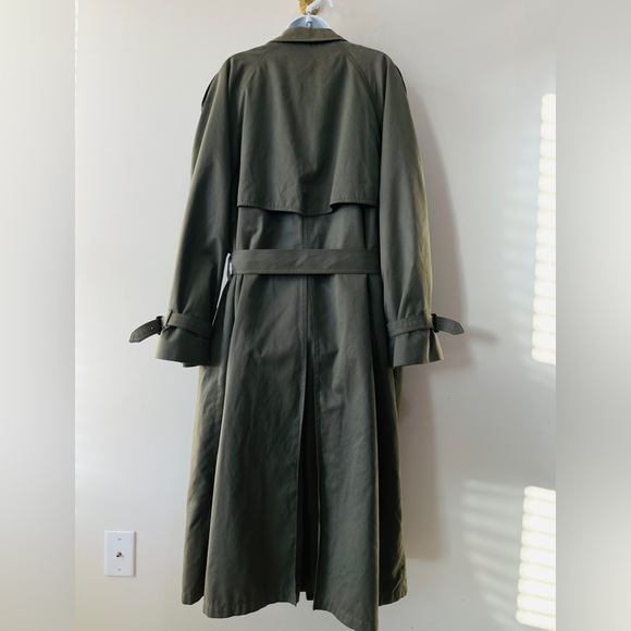 Vintage London Fog Green Double Breasted Trench Coat Size 42 - Picture 3 of 8